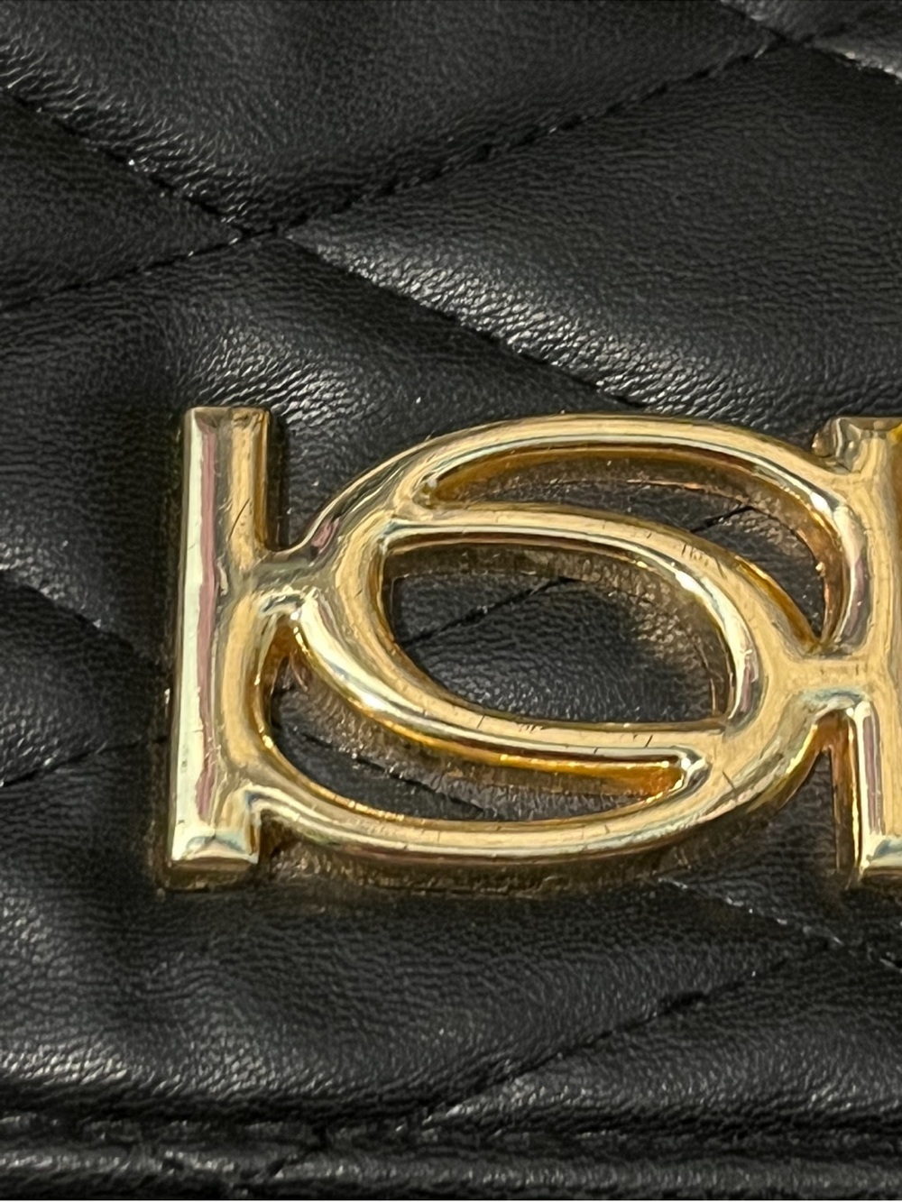 bebe Black Quilted Shoulder Bag with Gold Hardware - Picture 3 of 4